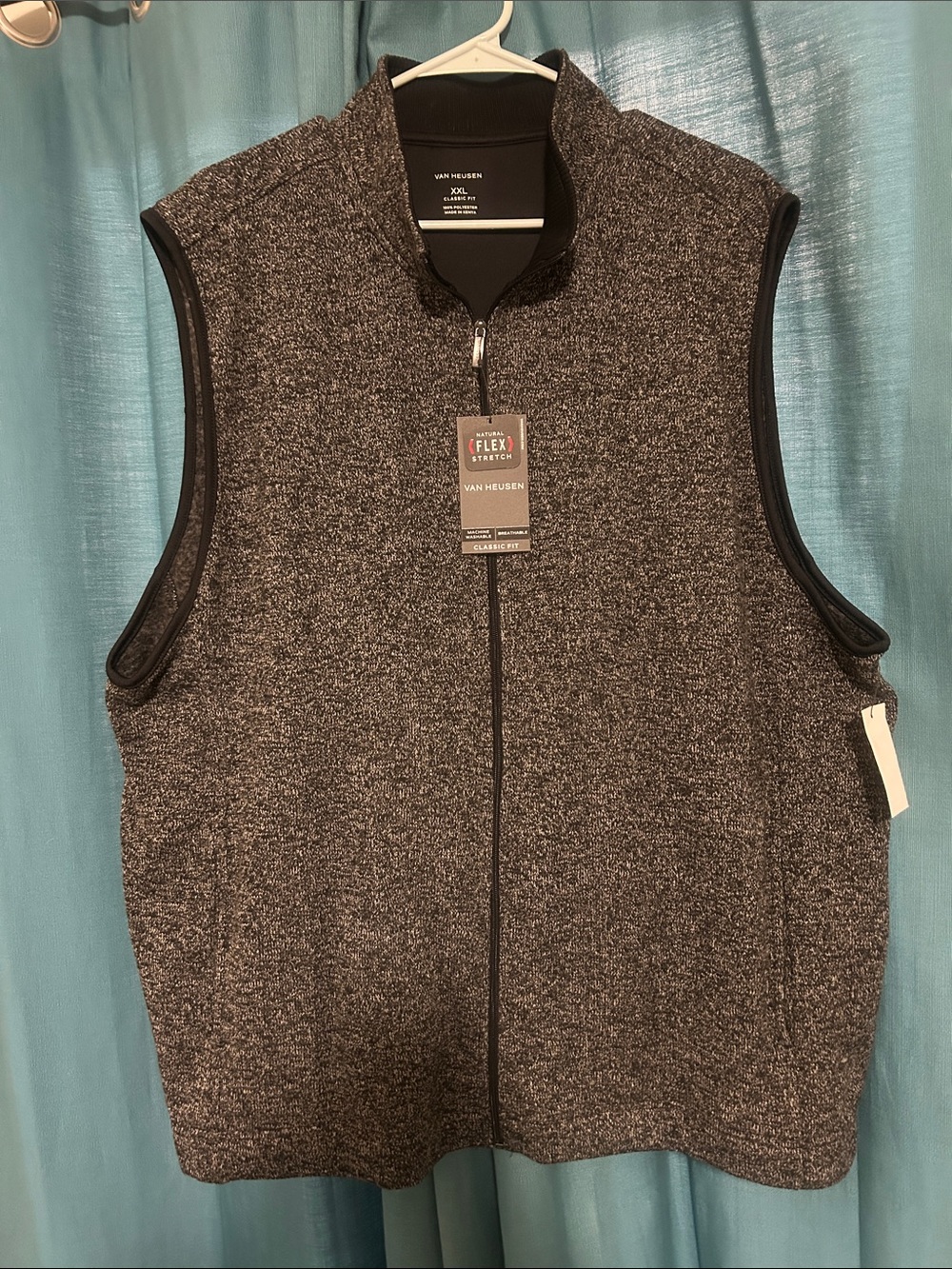Van Heusen Men's Charcoal Heather Full-Zip Vest - XXL NWT